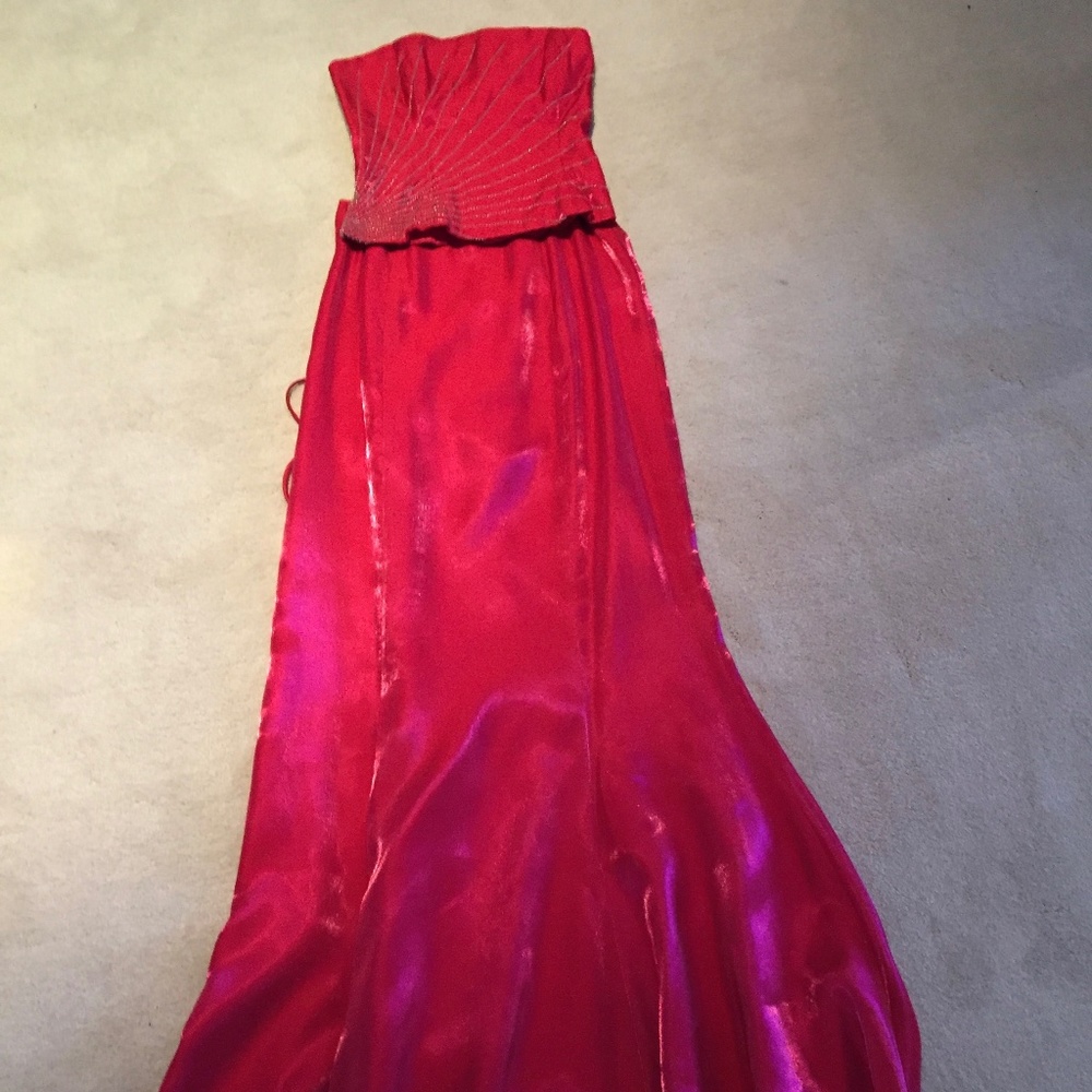 2 pc hot pink gown sz 3/4